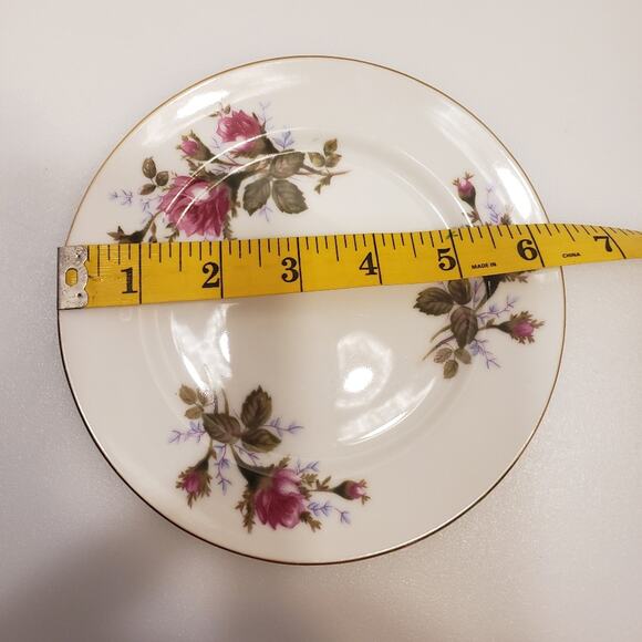 Celebrate Japan Moss Rose China 2 dessert plates gold edging - Picture 3 of 6
